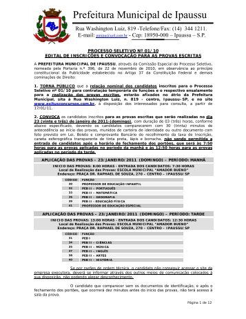 Prefeitura Municipal de Ipaussu - exitus consultoria e concursos