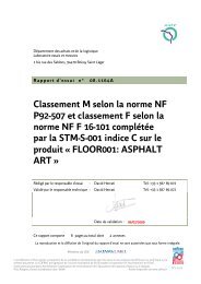 et classement F selon la norme NF F 16-101 - Asphalt Art ...