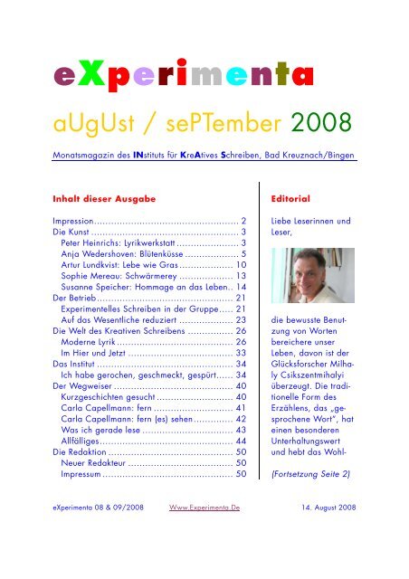 August/September - Experimenta.de