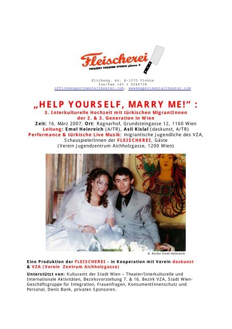 „HELP YOURSELF, MARRY ME!“ : - FLEISCHEREI