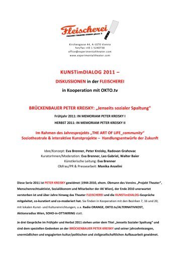 KUNSTimDIALOG 2011 – - FLEISCHEREI