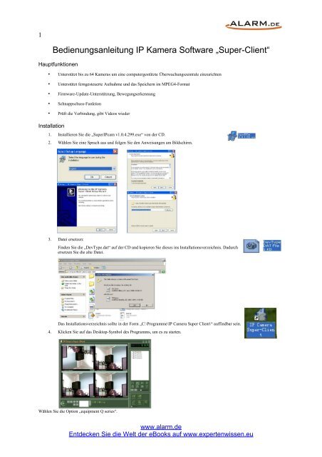 Bedienungsanleitung IP Kamera Software - Expertenwissen.eu