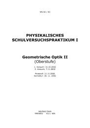 PHYSIKALISCHES SCHULVERSUCHSPRAKTIKUM I - JKU