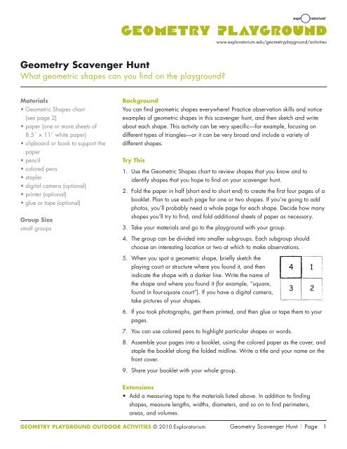 Geometry Scavenger Hunt - Exploratorium