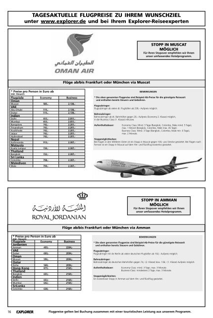 Gesamtpreisliste - Explorer Fernreisen