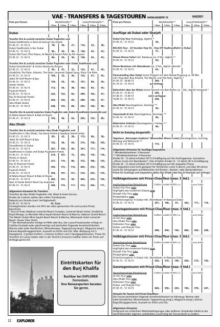 Gesamtpreisliste - Explorer Fernreisen