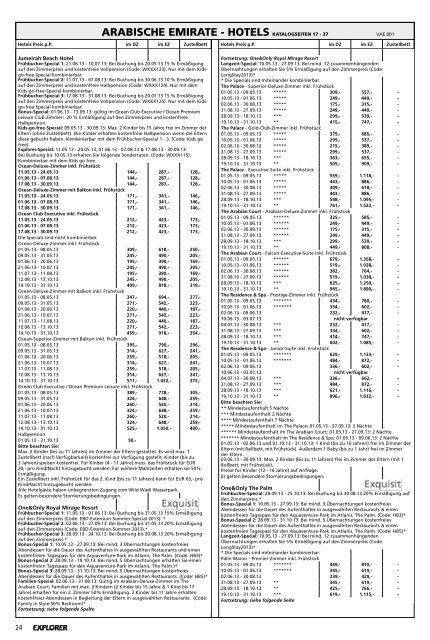 Gesamtpreisliste - Explorer Fernreisen