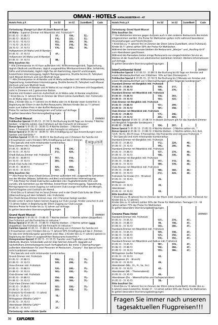 Gesamtpreisliste - Explorer Fernreisen