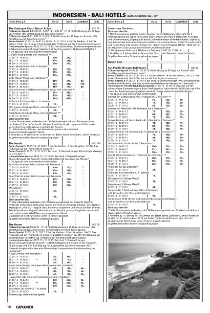 Gesamtpreisliste - Explorer Fernreisen