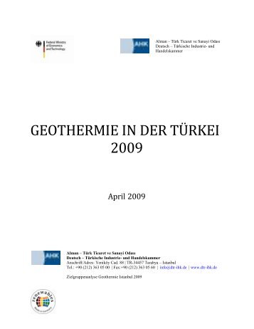 geothermie in der türkei 2009 - Exportinitiative Erneuerbare Energien