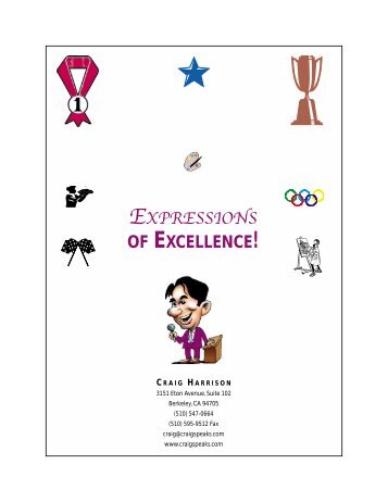 EXPRESSIONS OF EXCELLENCE! - Craig Harrison's Expressions ...