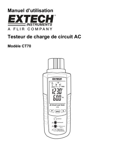 Manuel d'utilisation Testeur de charge de circuit AC - Extech ...