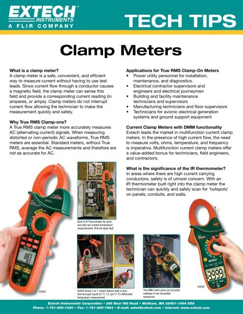 TECH TIPS - Extech Instruments