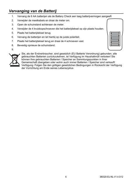 Analoge megohmmeter voor hoogspanning - Extech Instruments