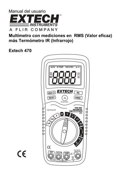 Manual del usuario Multímetro con mediciones en RMS - Extech ...
