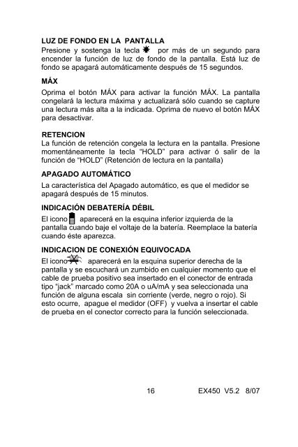 Manual del usuario Multímetro autorrango más Termómetro IR ...