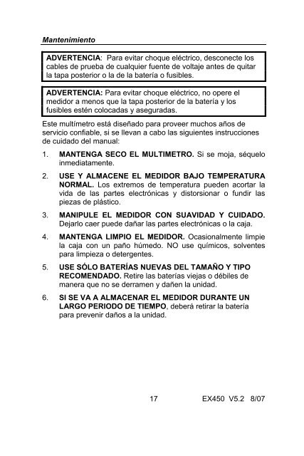 Manual del usuario Multímetro autorrango más Termómetro IR ...