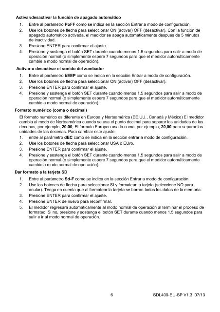 Manual del usuario Medidor de luz - Extech Instruments