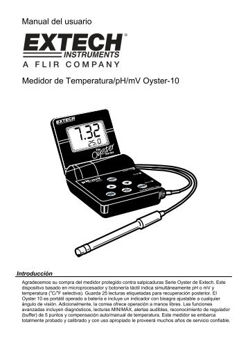 Manual del usuario Medidor de Temperatura/pH/mV Oyster-10