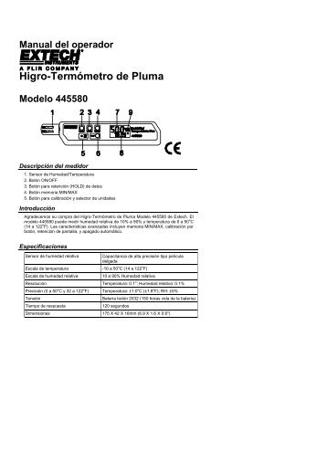Higro-Termómetro de Pluma - Extech Instruments