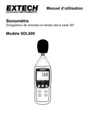 Manuel d'utilisation Sonomètre - Extech Instruments