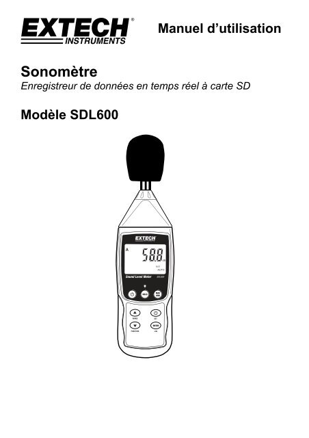 Manuel d'utilisation Sonomètre - Extech Instruments