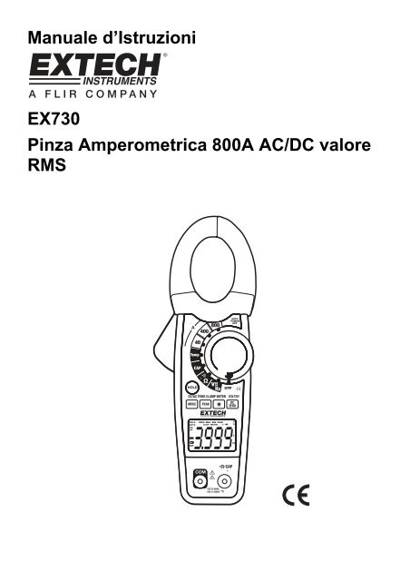 Manuale d'Istruzioni EX730 Pinza Amperometrica 800A AC/DC ...