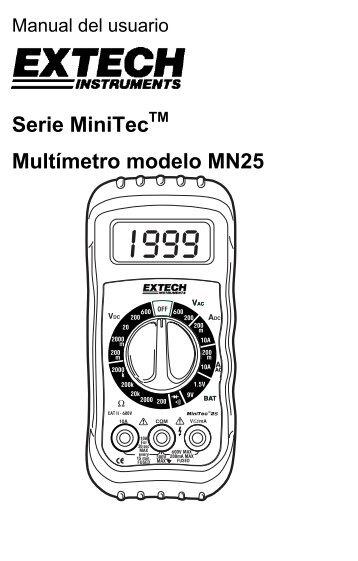 Serie MiniTecTM Multímetro modelo MN25 - Extech Instruments