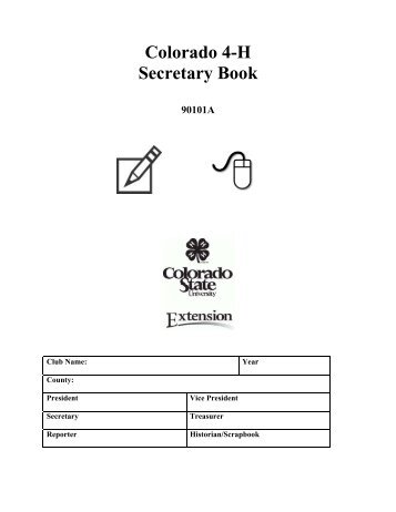 Colorado 4-H Secretary Book - Colorado State University Extension
