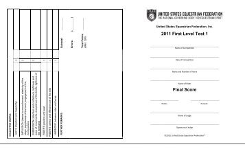 2011 First Level Test 1 Final Score