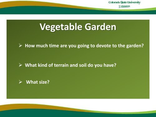 Vegetable Garden Planting Guide - Colorado State University ...