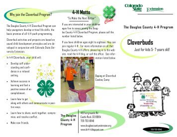 4-H Cloverbud Brochure - Colorado State University Extension