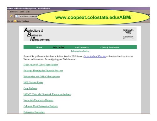 Agriculture & Business Management - Colorado State University ...