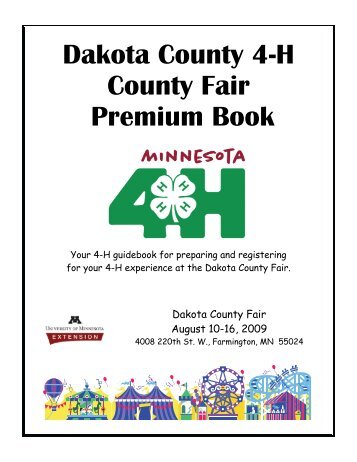 Dakota County 4-H County Fair Premium Book - University of ...