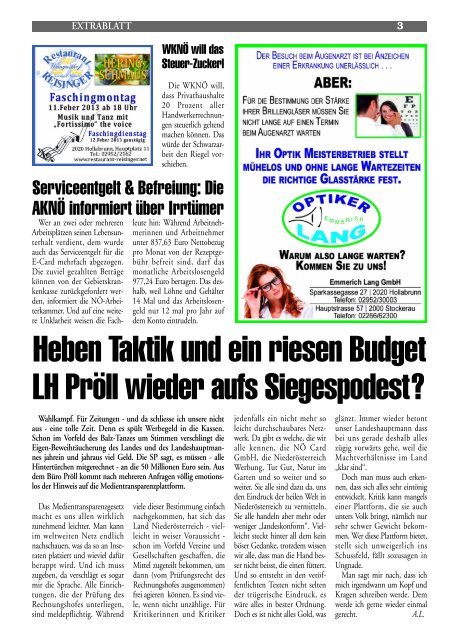 Jänner 2013 - Extrablatt