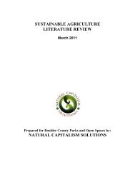 Sustainable Agriculture Literature Review - Boulder County