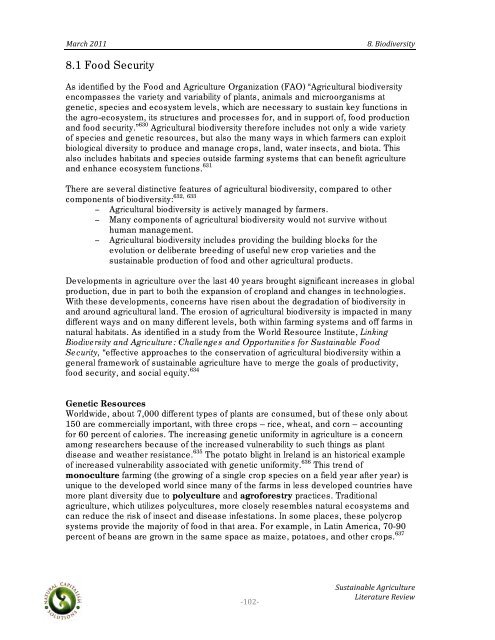 Sustainable Agriculture Literature Review - Boulder County