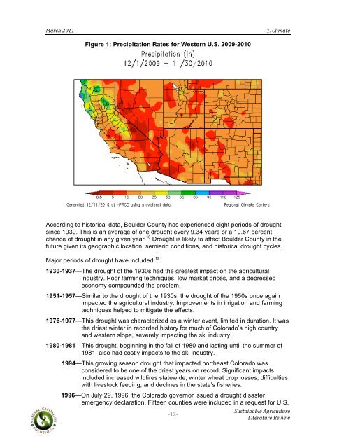 Sustainable Agriculture Literature Review - Boulder County