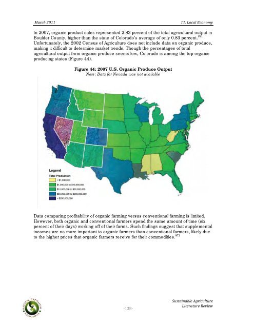 Sustainable Agriculture Literature Review - Boulder County