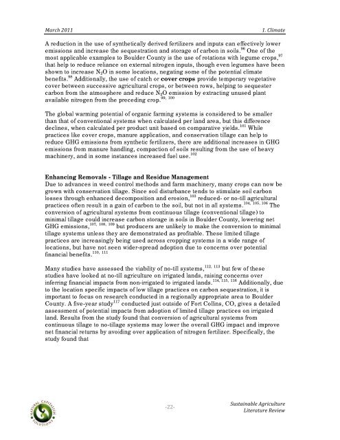 Sustainable Agriculture Literature Review - Boulder County