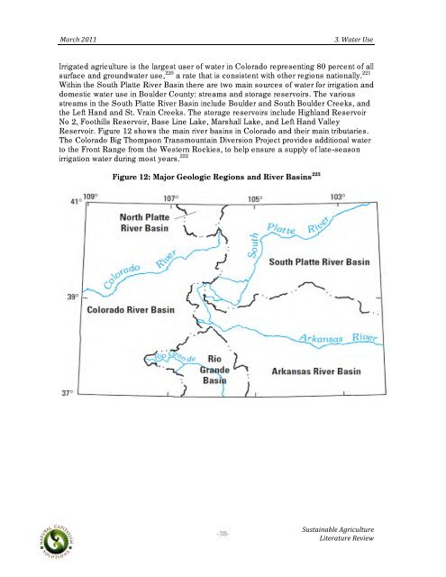 Sustainable Agriculture Literature Review - Boulder County