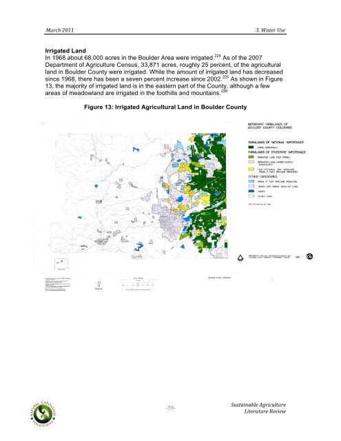 Sustainable Agriculture Literature Review - Boulder County