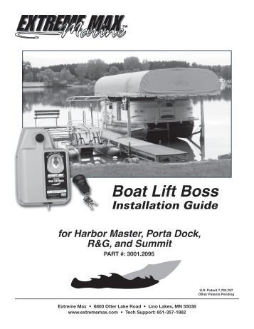 harbor master boat lift boat lift installation guide 3001 2086 indd extreme max harbor master boat lift boat lift installation guide 3001 2086 indd extreme max