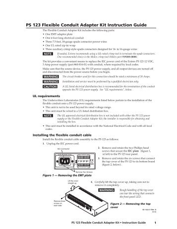 PS 123 Flexible Conduit Adapter Kit Instruction ... - Extron Electronics