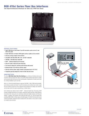 RGB 470xi Series Floor Box Interfaces - Extron Electronics