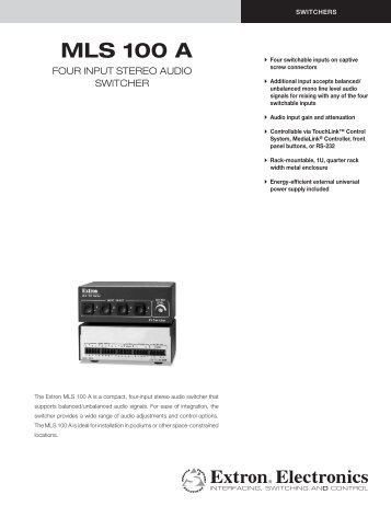 MLS 100 A - Extron Electronics