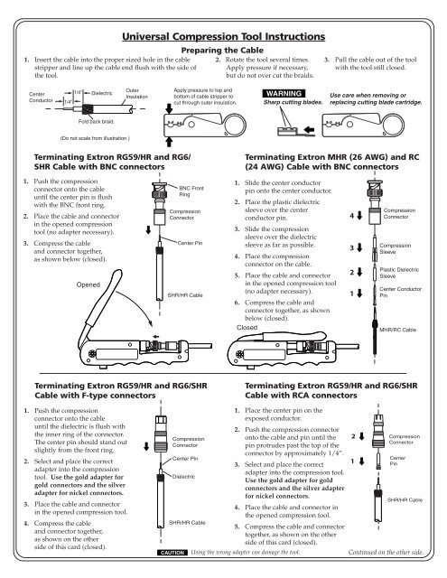 Universal Compression Tool - Extron Electronics