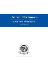 Extron - 2013 New Products - First Edition - Extron Electronics