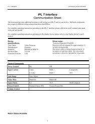 IPL T Interface Communication Sheet - Extron Electronics