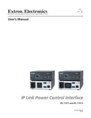 Ethernet Configuration and Control, cont'd - Extron Electronics